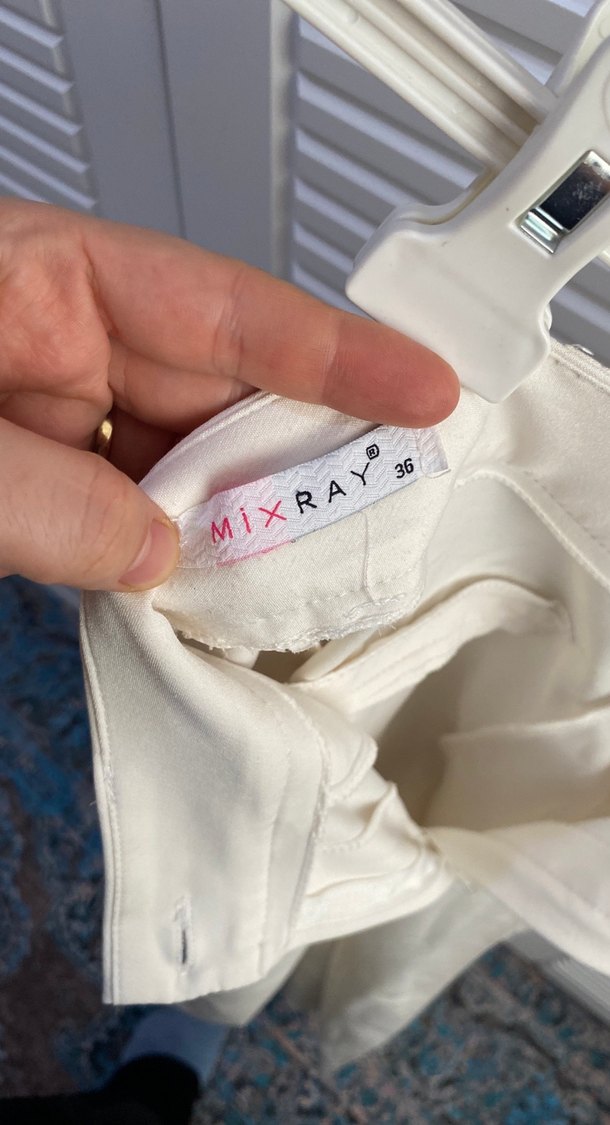 Bej Kadın Keten Kumaş Pantolon - Görsel 3