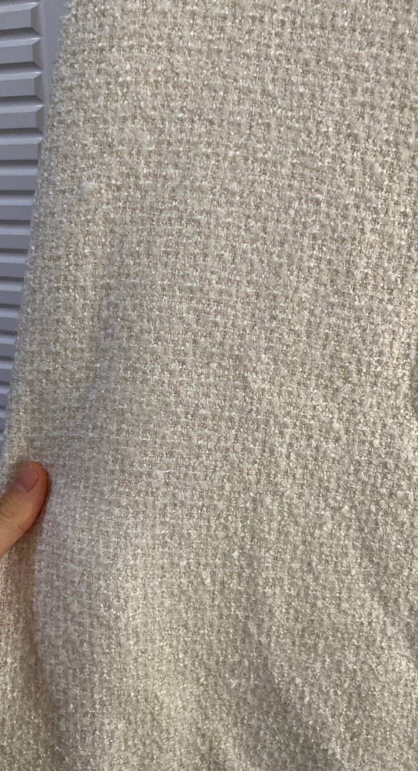 Beyaz Kolsuz Uzun Örgü Keten Elbise - Görsel 3