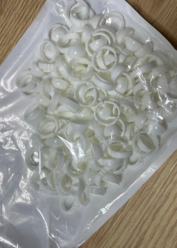 Beyaz Plastik Kirpik yapıltırıcı Yüzükleri - Görsel 2