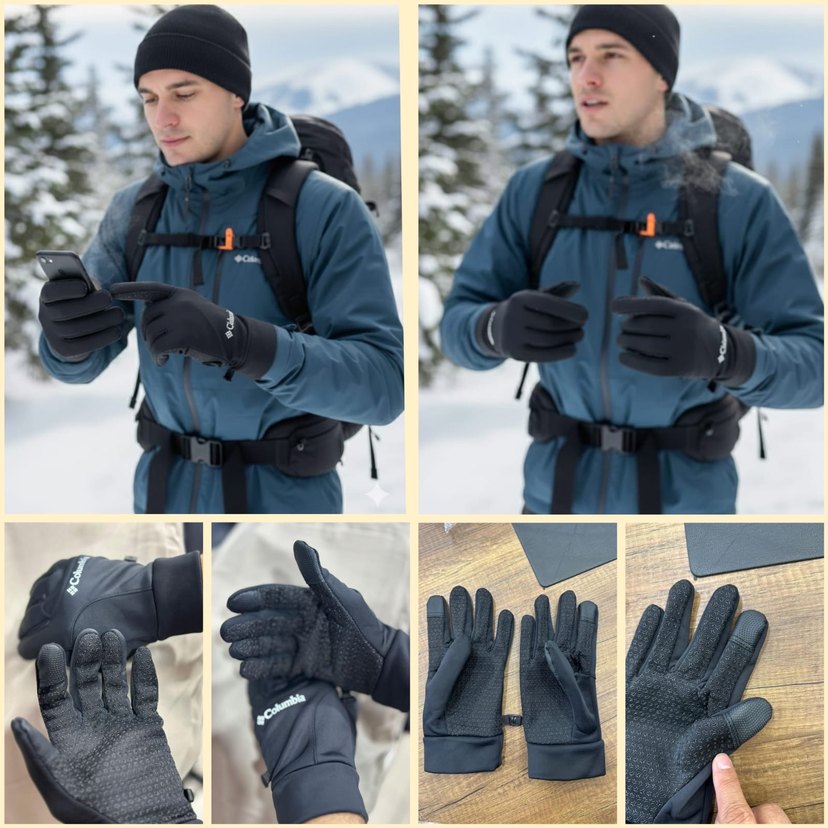 Gri Baskılı Erkek Kayak Eldiveni - Görsel 2