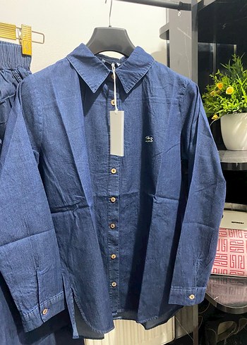 Lacivert Erkek Denim Gömlek Uzun Kollu - Görsel 2