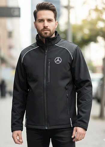 Siyah Gri Fermuarlı Erkek Biker Ceket - Görsel 2