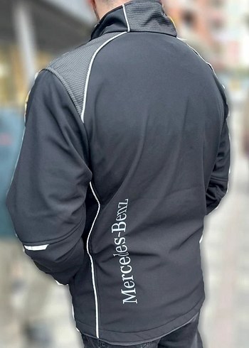 Siyah Gri Fermuarlı Erkek Biker Ceket - Görsel 4