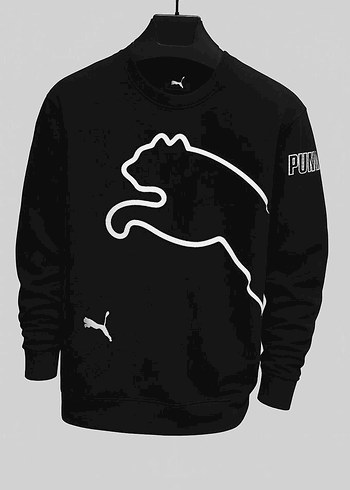 Beyaz Puma Baskılı Erkek Sweatshirt - Görsel 3