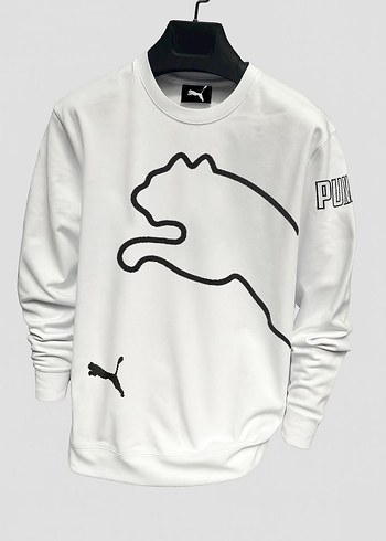 Beyaz Puma Baskılı Erkek Sweatshirt - Görsel 2