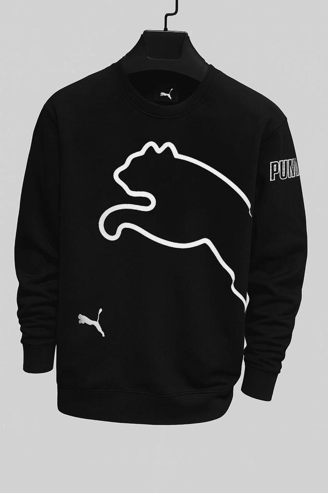 Beyaz Puma Baskılı Erkek Sweatshirt - Görsel 3