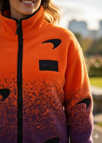 Turuncu Renkli Fermuarlı Streetwear Mont - Görsel 3