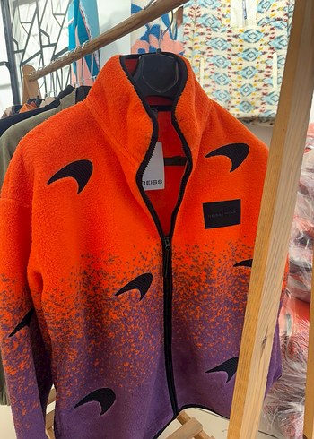 Turuncu Renkli Fermuarlı Streetwear Mont - Görsel 4