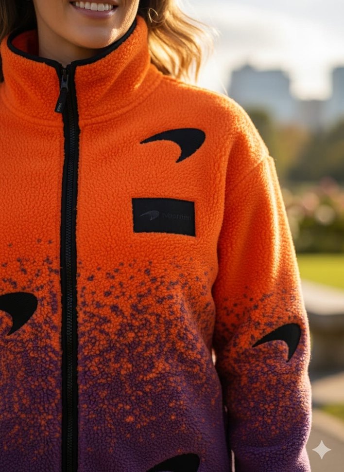 Turuncu Renkli Fermuarlı Streetwear Mont - Görsel 3