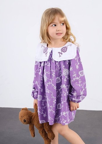 Dantel Detaylı Pembe Kız Çocuk Elbise - Görsel 5