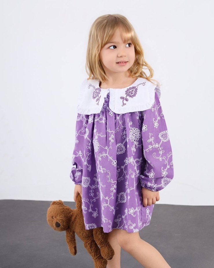 Dantel Detaylı Pembe Kız Çocuk Elbise - Görsel 5