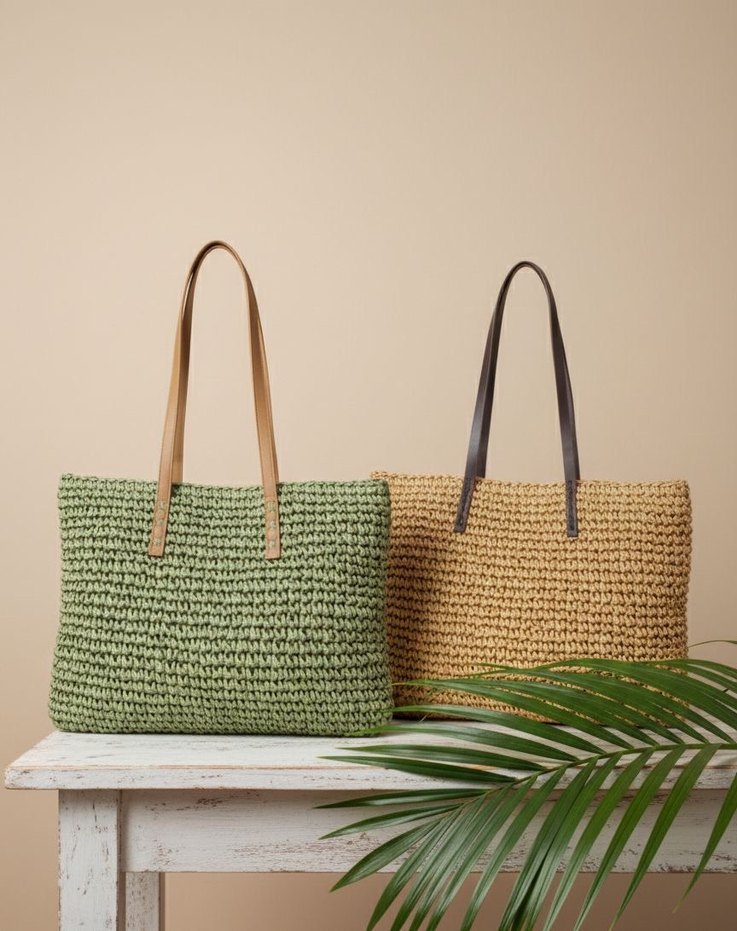 Püsküllü Bohem Örgü Kadın Çanta - Görsel 2