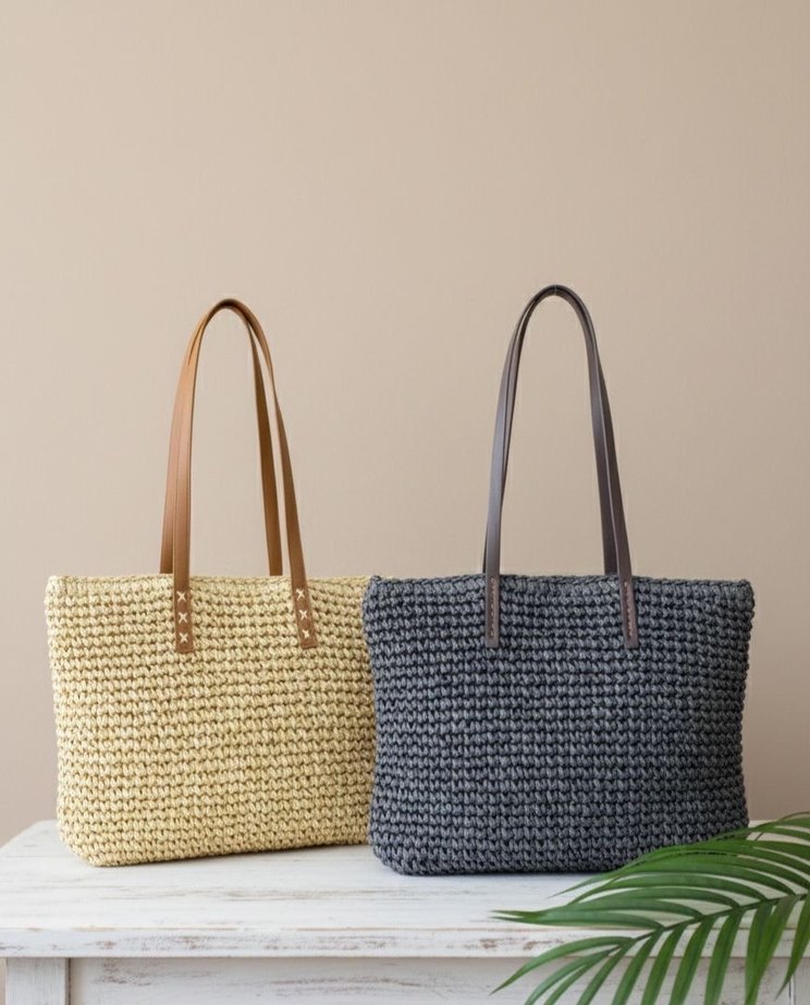 Püsküllü Bohem Örgü Kadın Çanta - Görsel 3