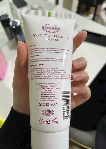 Ersağ Yüz Temizleme Sütü 200 ml - Görsel 2