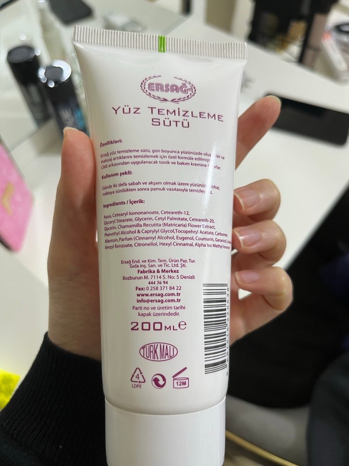 Ersağ Yüz Temizleme Sütü 200 ml - Görsel 2