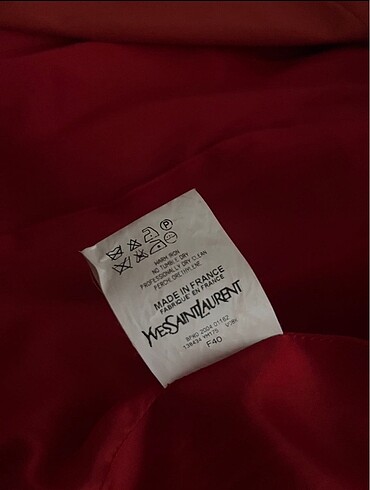 36 Beden kırmızı Renk Yves saint laurent orjinal blazer ceket