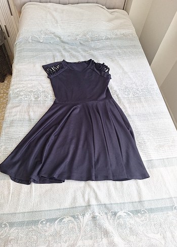 Diğer Lacivert Strappy Midi Günlük Elbise