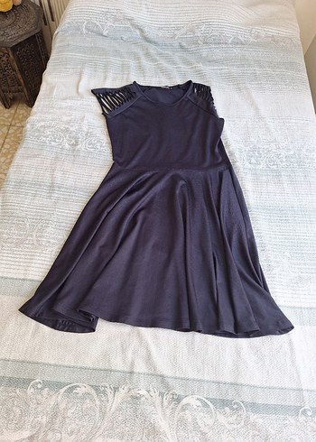 m Beden Lacivert Strappy Midi Günlük Elbise