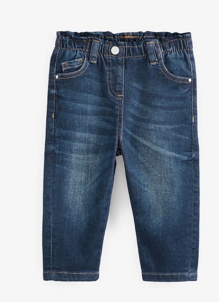 NeXT Kız Çocuk Mavi Bol Kesim Denim Pantolon - Görsel 4