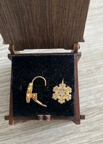 14 Ayar Kar tanesi Küpe - Görsel 3