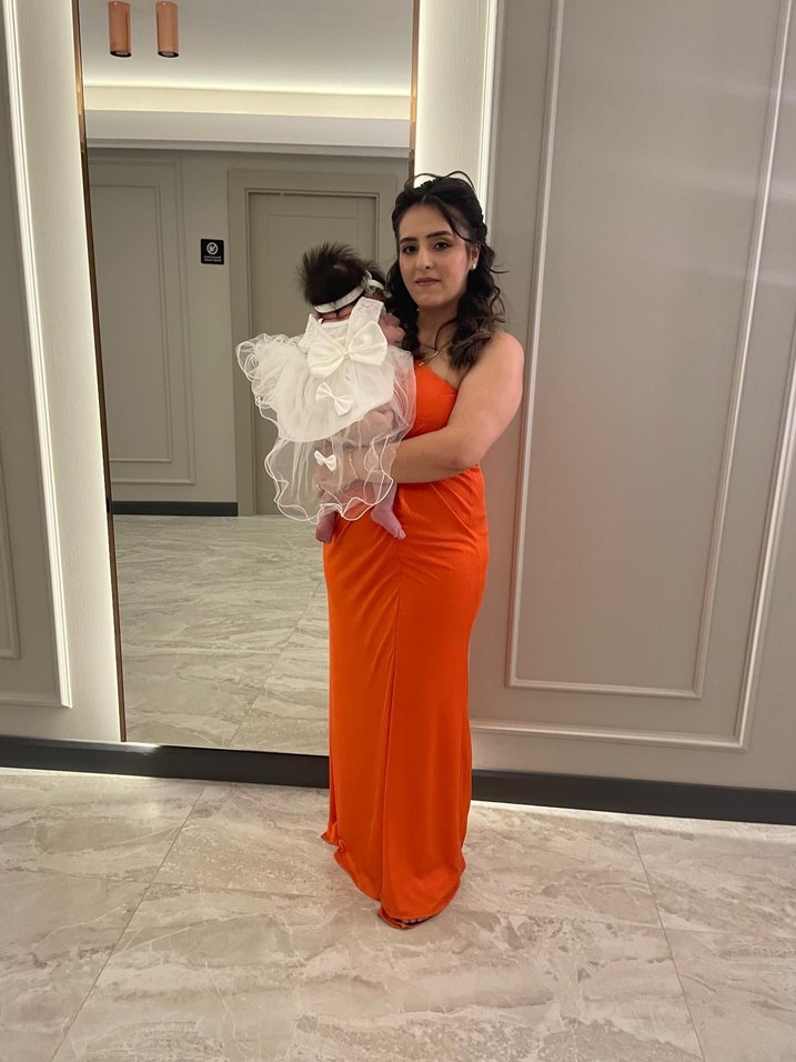 Beyaz Bohem Mini Gelinlik Halter Yaka - Görsel 3