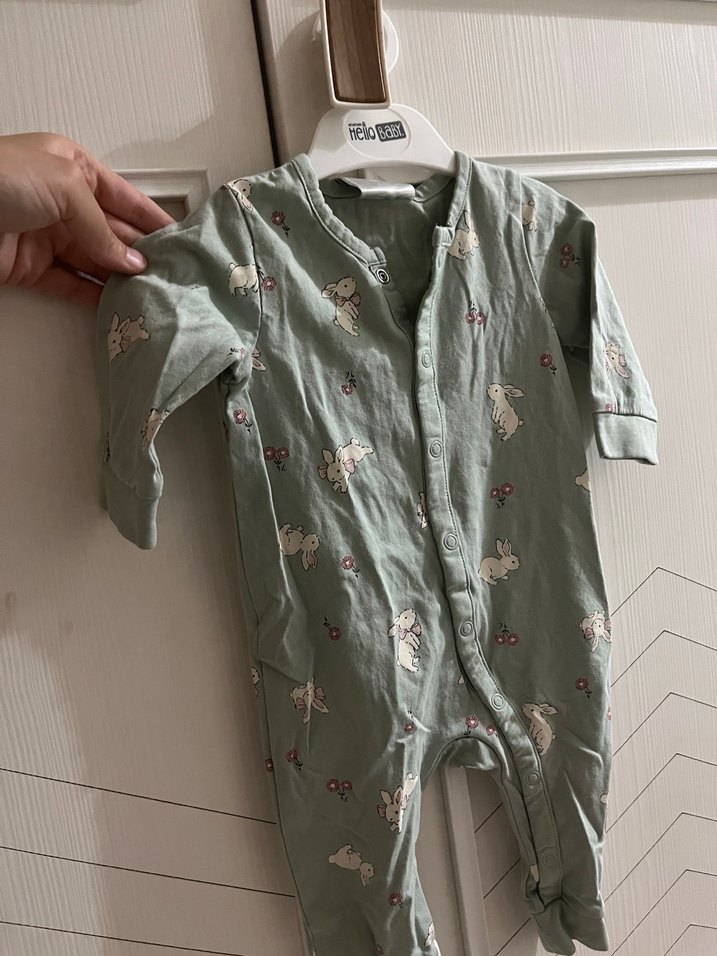 Düğmeli Bebek Tulum, Uzun Kollu, Pamuklu - Görsel 2