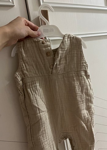 Düğmeli Bej Bebek Kız Tulum - Görsel 3