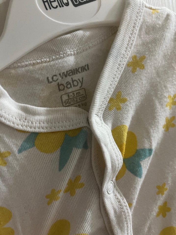 Sarı Bağlama Desenli Bebek Kız Tulumu - Görsel 3