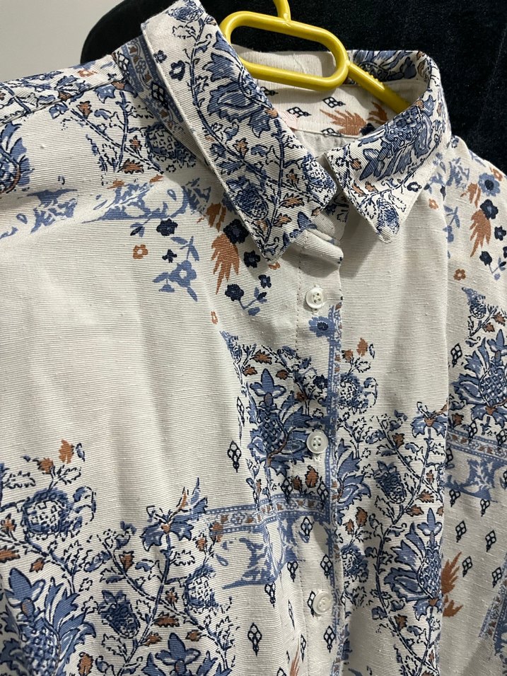 Bohem Tarzı Uzun Kollu Desenli Kadın Gömlek - Görsel 4