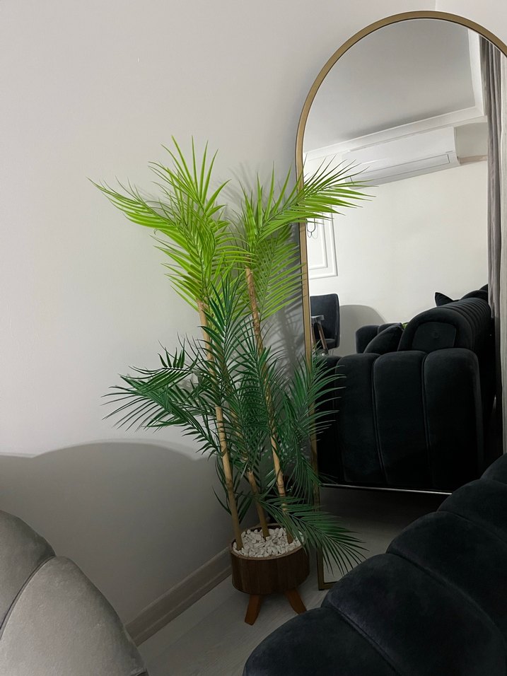 Bahçem Ahşap Saksılı Yapay Palmiye Çiçeği - Görsel 2