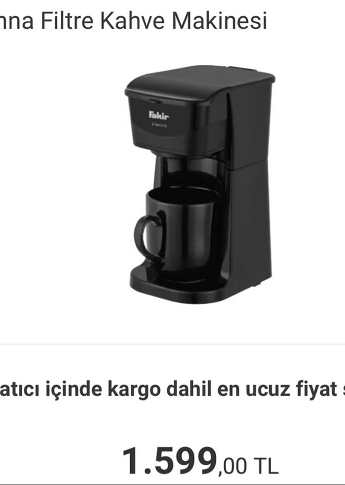 Fakir Vienna Siyah Kahve Makinesi - Görsel 2