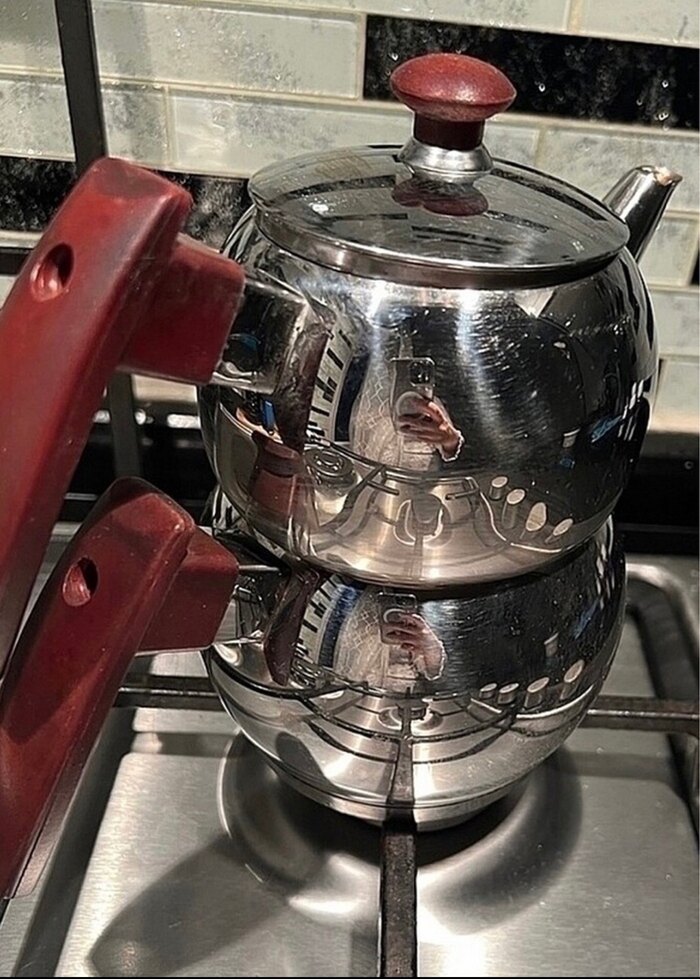 Parlak Bordo Çaydanlık - Görsel 3