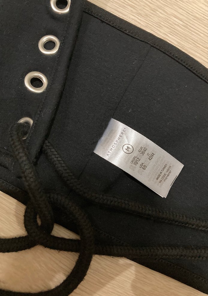 Siyah Süet Bağcıklı Gotik Kadın Kemer - Görsel 4