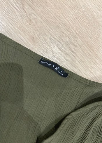 Kadın Haki Keten V Yaka Salaş Tulum - Görsel 5