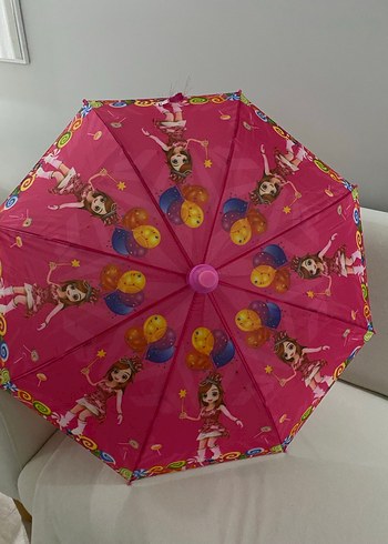 Pembe Bohem Renkli Fırfırlı Kadın Şemsiye