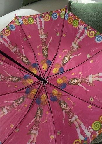  Beden pembe Renk Pembe Bohem Renkli Fırfırlı Kadın Şemsiye