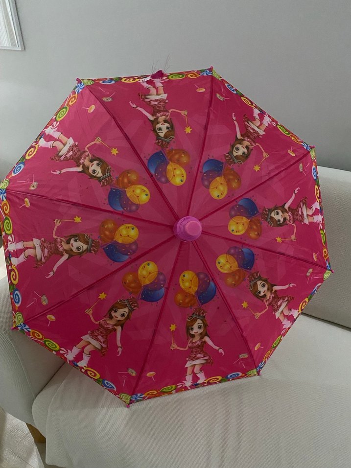 Pembe Bohem Renkli Fırfırlı Kadın Şemsiye - Görsel 2