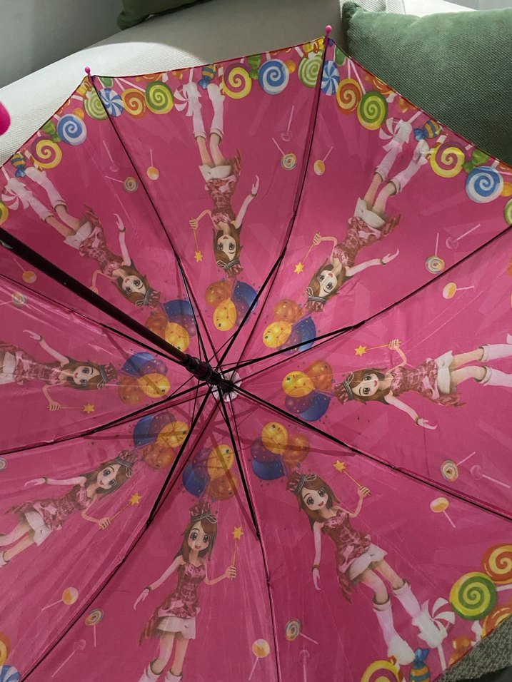 Pembe Bohem Renkli Fırfırlı Kadın Şemsiye - Görsel 3