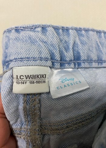 LC Waikiki Nakışlı Mavi Denim Kız Pantolonu