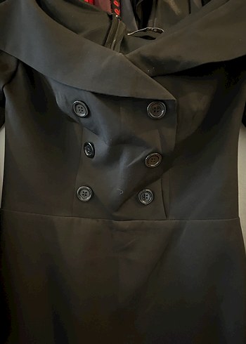 Uzun Siyah Kadın Kalem Elbise - Görsel 7