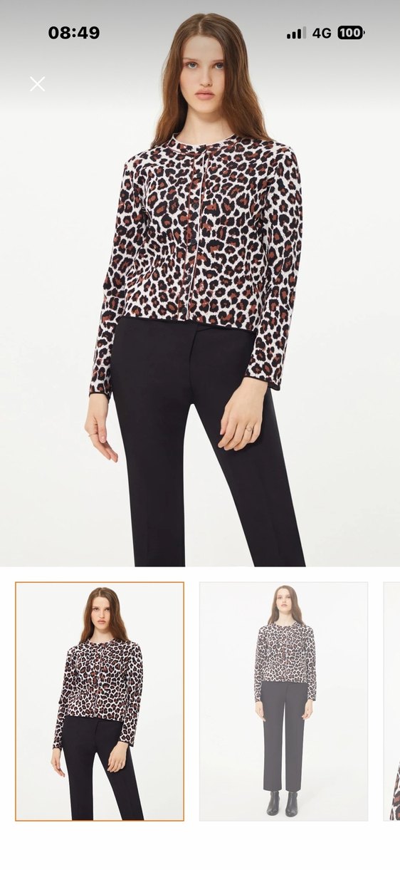 Leopar Desenli Uzun Kollu hırka - Görsel 2