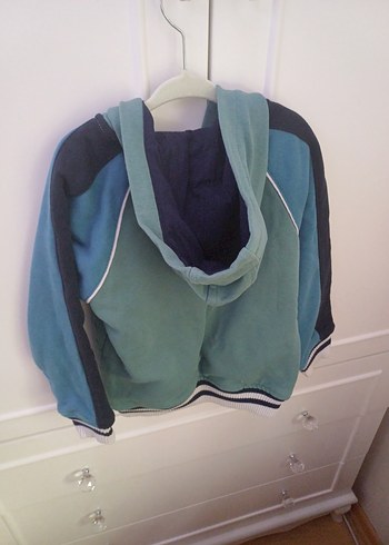 Turkuaz Kapüşonlu Erkek Çocuk Sweatshirt - Görsel 5