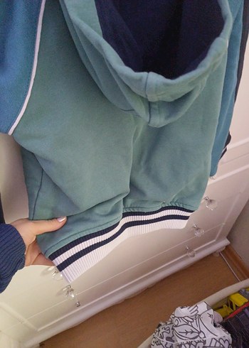 Turkuaz Kapüşonlu Erkek Çocuk Sweatshirt - Görsel 6