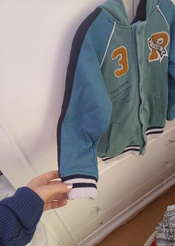 Turkuaz Kapüşonlu Erkek Çocuk Sweatshirt - Görsel 3