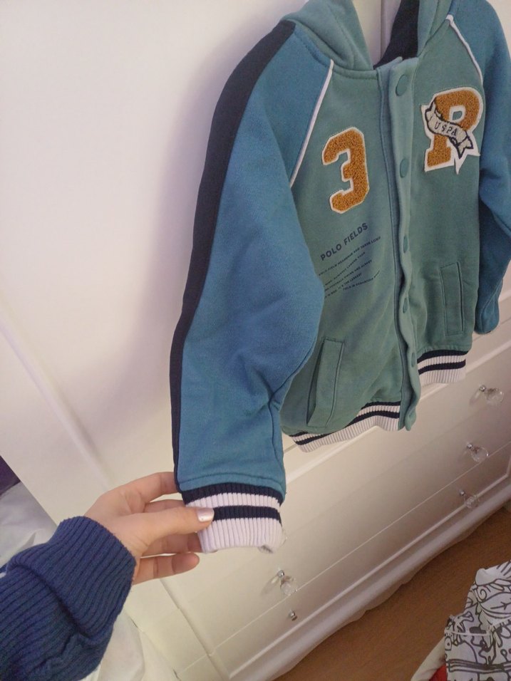 Turkuaz Kapüşonlu Erkek Çocuk Sweatshirt - Görsel 3