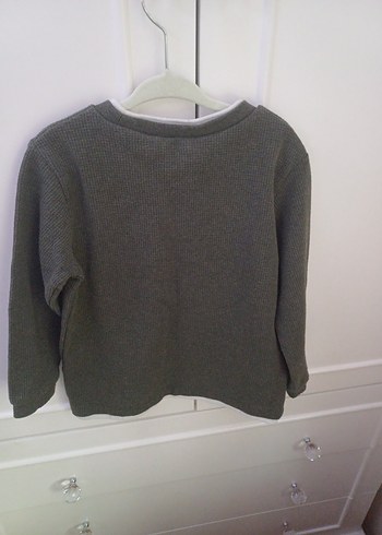 Koyu yeşil Erkek Çocuk Bisiklet Yaka Sweatshirt - Görsel 7