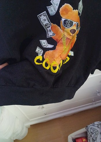 Kapüşonlu Siyah Erkek Çocuk Sweatshirt - Görsel 8