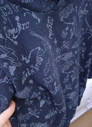 5 Yaş Beden siyah Renk çocuk kapşonlu sweatshirt