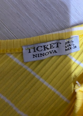 Sarı Çizgili Uzun Kollu Kadın Bluz - Görsel 2