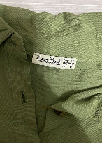 Düğmeli Uzun Kollu Keten Kadın Gömlek - Görsel 3